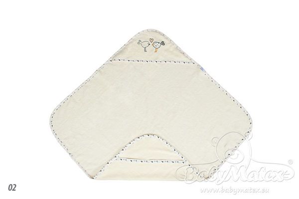 Obrazek BabyMatex Kąpielowe okrycieniemowlęce MAXIplus BIRDS 100x100, ecru