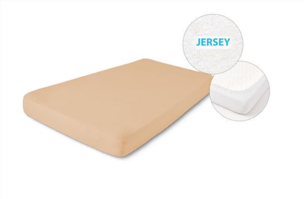 Obrazek Matex Prześcieradło jersey z gumą 180/190x190/200x30, beżowe