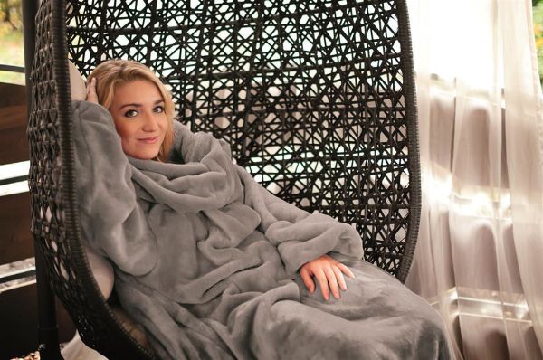 Obrazek Matex Koc z rękawami KANGOO, 150x210, ciemno szary