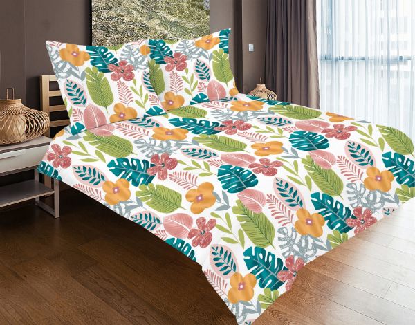 Obrazek Matex Pościel satynowa EXCLUSIVE 160x200, 70x80 wzór wiosenne kwiaty