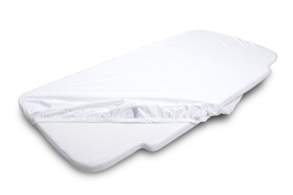 Obrazek BabyMatex Prześcieradło jersey z gumą 58x110x8, białe, dedykowane do łóżeczka Chicco Next2Me Forever, białe