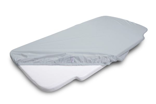 Obrazek BabyMatex Prześcieradło jersey z gumą 58x110x8, szare, dedykowane do łóżeczka Chicco Next2Me Forever, jasno szare