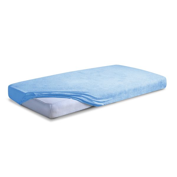 Obrazek BabyMatex Prześcieradło frotte PREMIUM z gumką, 70x140, niebieskie