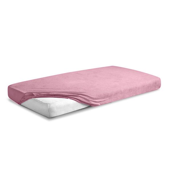 Obrazek BabyMatex Prześcieradło frotte CLASSIC z gumką, 60x120, różowe