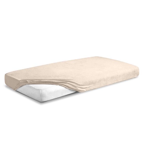 Obrazek BabyMatex Prześcieradło frotte CLASSIC z gumką, 70x140, jasno beżowe
