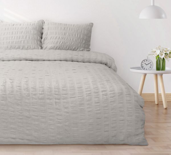 Obrazek Matex Pościel SATYNA GOFROWANA 160x200 + 2x70x80 | srebrna