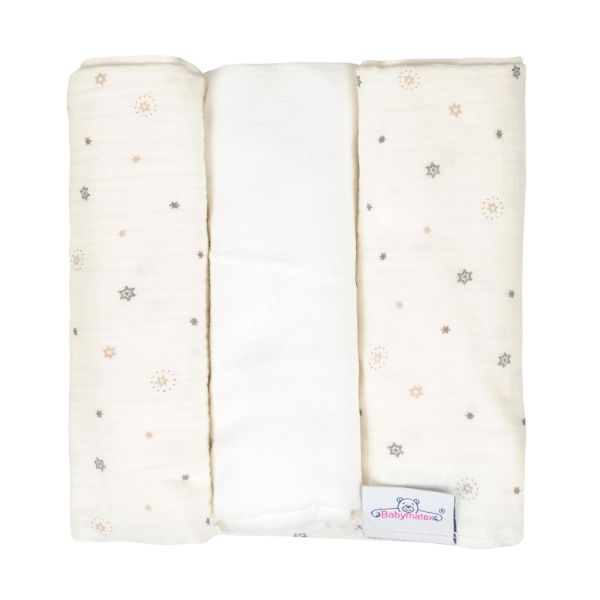 Picture of Pielucha MUSLIN DESIGN druk 3 pak, roz. 70x80
