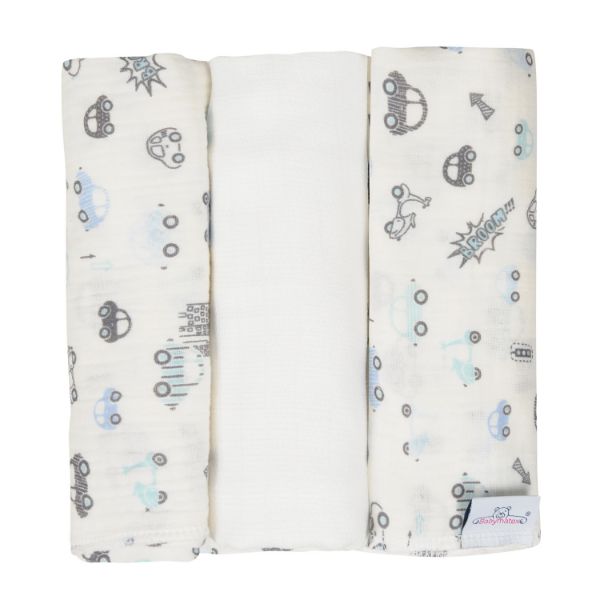 Picture of Pielucha MUSLIN DESIGN druk 3 pak, roz. 70x80