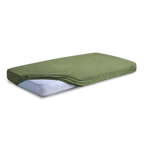 Obrazek Matex Prześcieradło frotte z gumą 110/120x190/200 PREMIUM, ciemno zielone