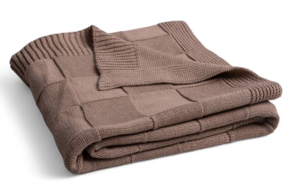 Obrazek BabyMatex Kocyk dla dziecka SQUARE CHECKS z bawełny 80x10, brązowy