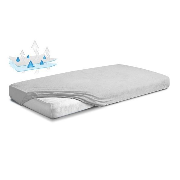 Obrazek BabyMatex Podkład higieniczny, prześcieradło nieprzemakalne z gumką FROTTE 60x120 cm, jasno szary