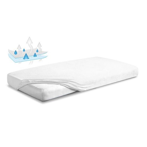 Obrazek BabyMatex Podkład higieniczny, prześcieradło nieprzemakalne z gumką FROTTE 70x140 cm, biały