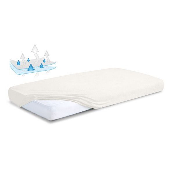 Obrazek BabyMatex Podkład higieniczny, prześcieradło nieprzemakalne z gumką FROTTE 70x140 cm, ecru