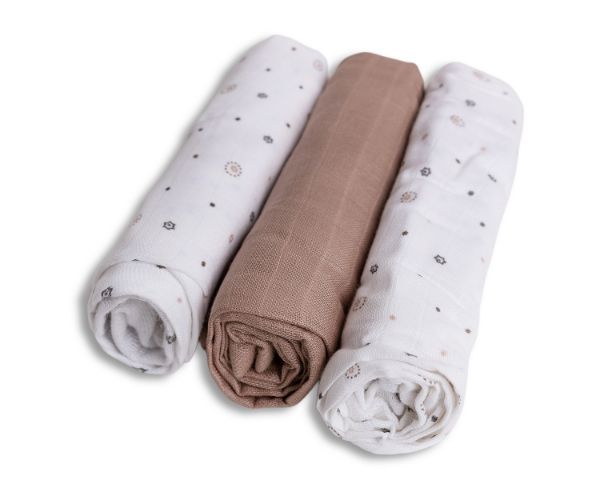 Obrazek Pielucha BAMBUSOWA druk 3 pak, roz. 70x70, gwiazdki