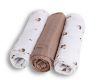 Picture of Pielucha BAMBUSOWA druk 3 pak, roz. 70x70, miśki