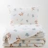 Picture of Pościel bawełniana MUŚLINOWA dr(160x200-1,70x80-2) - motyl