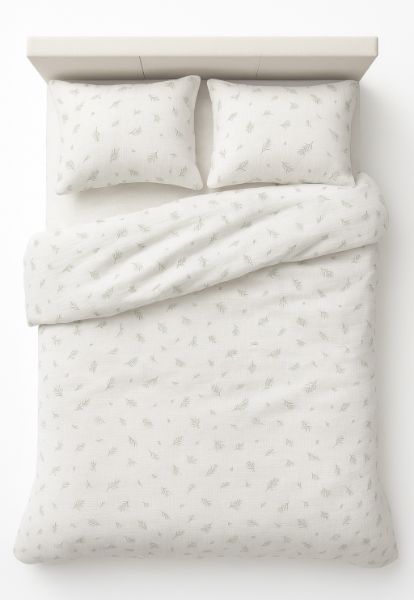 Obrazek Pościel bawełniana MUŚLINOWA dr(220x200-1,70x80-2) - Oliwki