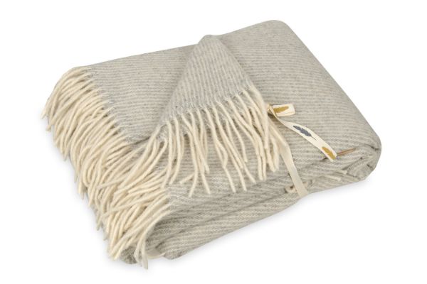 Obrazek Matex Koc z wełny nowozelandzkiej MAORI 140x200, ciepły, jasnoszary