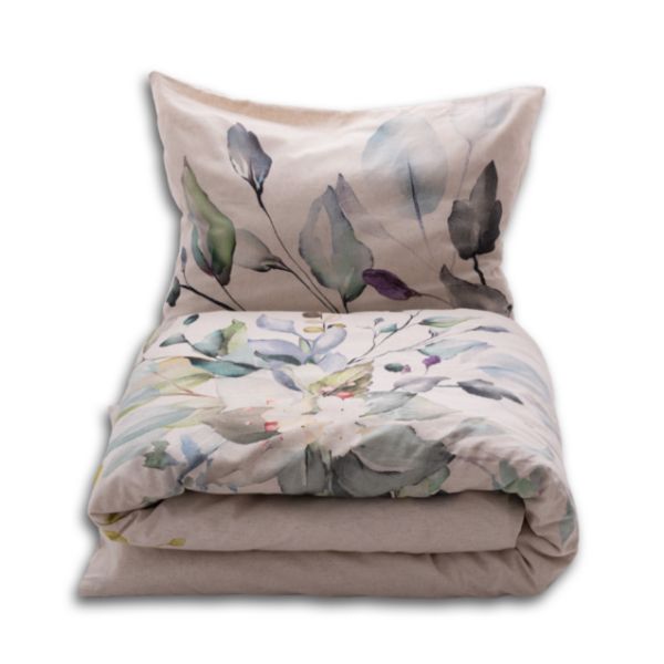 Obrazek 	Matex Pościel lniana LINEN drukowana 160x200+30, 2 x 70x80+20. Wiązanka