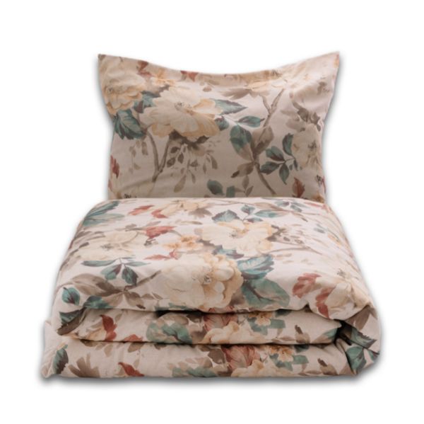 Picture of Matex Pościel lniana LINEN drukowana 220x200+30, 2 x 70x80+20. motyw: Eleganckie kwiaty