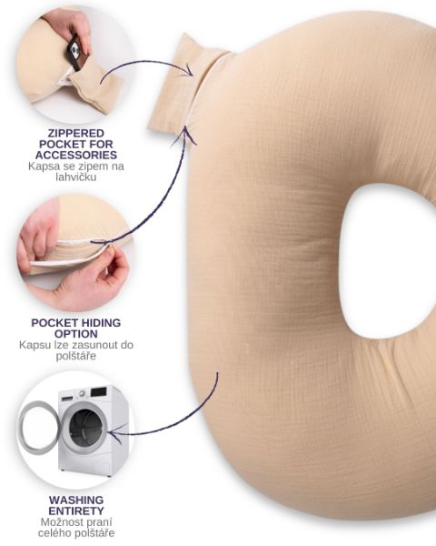Obrazek Poduszka pozycjonująca miniRELAX MUSLIN, dł.150