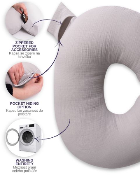 Obrazek Poduszka pozycjonująca miniRELAX MUSLIN, dł.150
