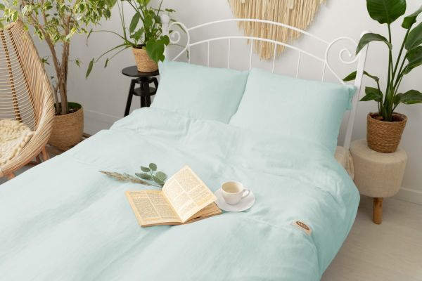 Obrazek MATEX Pościel muślinowa 160x200, 70x80, jednobarwna, jasna zieleń