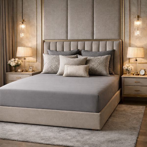 Obrazek Matex Prześcieradło jersey z lycrą 150/160x190/200, ciemno szare