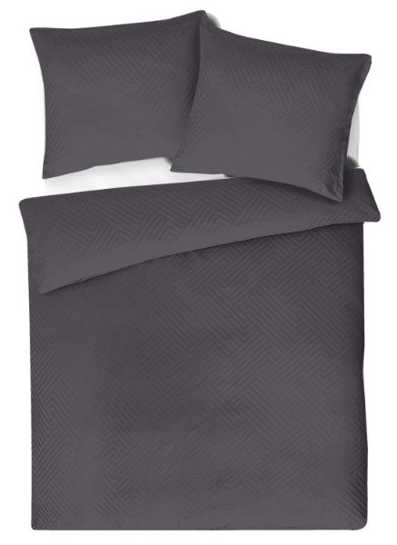 Obrazek Matex pościel z adamaszku geometrycznego 160x200, 70x80, z paskiem 1 cm - czarna