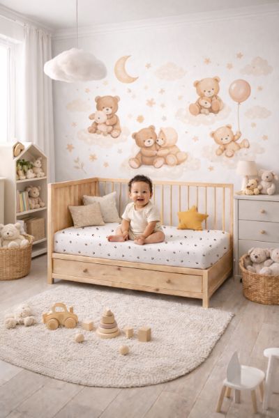 Obrazek Prześcieradło jersey druk z gumą 70x140x10
