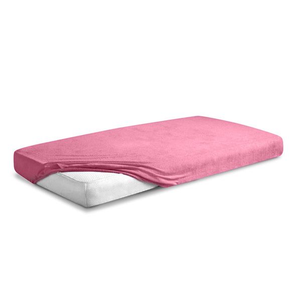 Obrazek Matex Prześcieradło frotte z gumą 210/220x190/200 PREMIUM, różowe