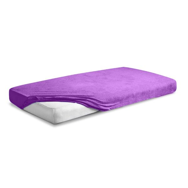 Obrazek Matex Prześcieradło frotte z gumą 180/190x190/200 PREMIUM, ciemno fioletowe