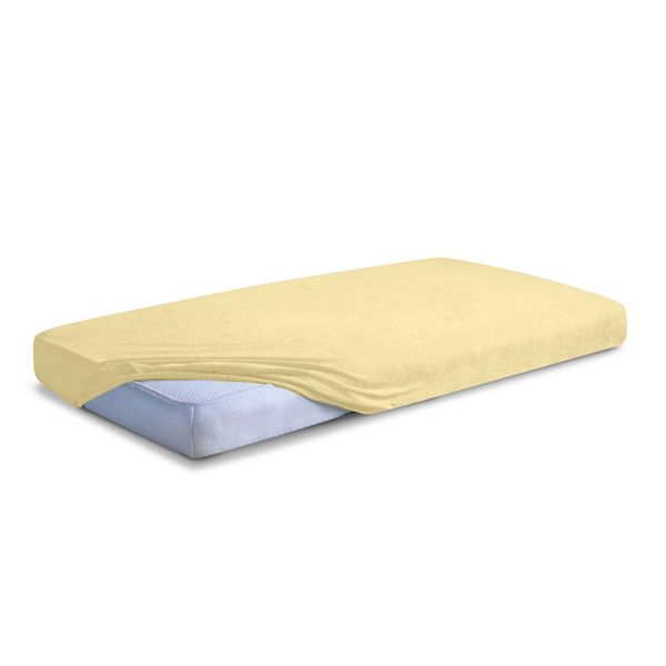 Obrazek Matex Prześcieradło frotte CLASSIC z gumą, 90x200 cm, kremowe