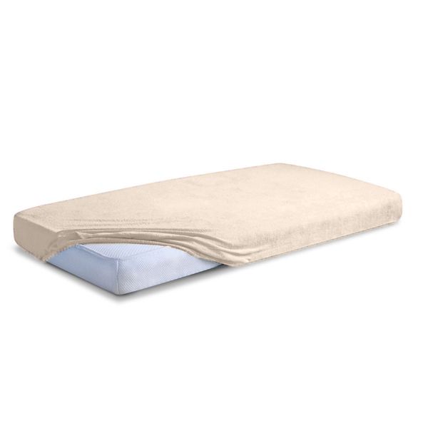 Obrazek Matex Prześcieradło frotte CLASSIC z gumą, 90x200 cm, jasno beżowe