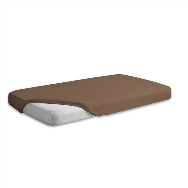 Obrazek Matex Prześcieradło jersey z gumą 110/120x190/200, brązowe