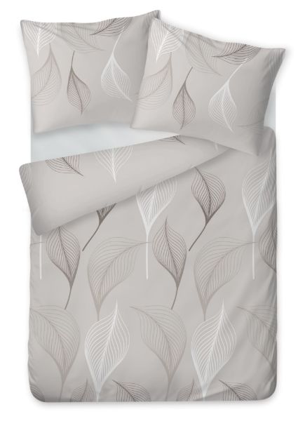 Obrazek Matex Pościel Flanelowa, 220x200 cm - 1, 70x80 cm - 2, BEŻOWE LIŚCIE
